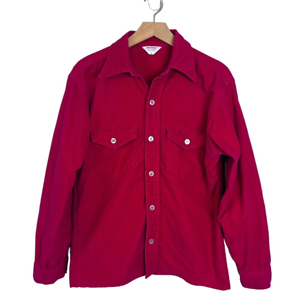 Frostproof Chamois Flannel Shirt Red Heavyweight Vintage Youth Size 16 Unisex